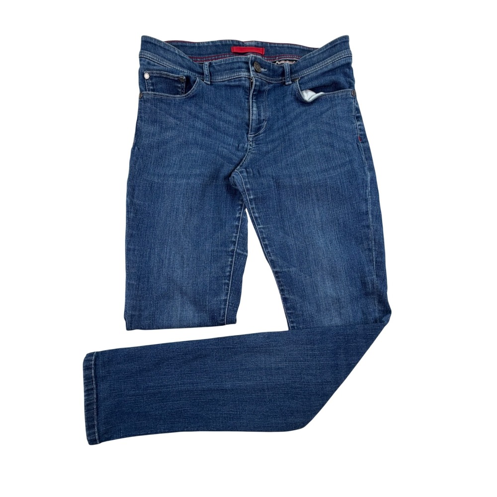 L.L. Bean Skinny Jeans Women 6 Blue Denim Contrast Stitch Stretch Casual